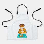 Tiger beim Yoga auf Yoga-Matte Schürze (Vorderseite)