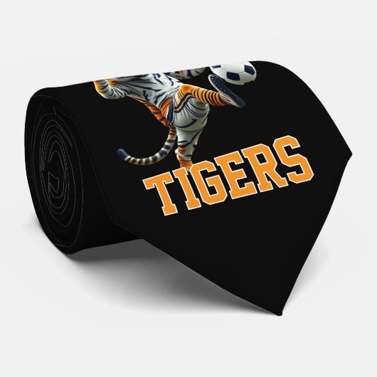 Tiger Bengalisches Maskottchen mit Fußball Krawatte (Gerollt)