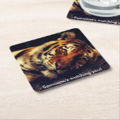 Tiger beobachtet dich rechteckiger pappuntersetzer (angewinkelt)