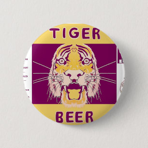 Tiger-Bier Manhattan, das Pinback Knopf braut Button