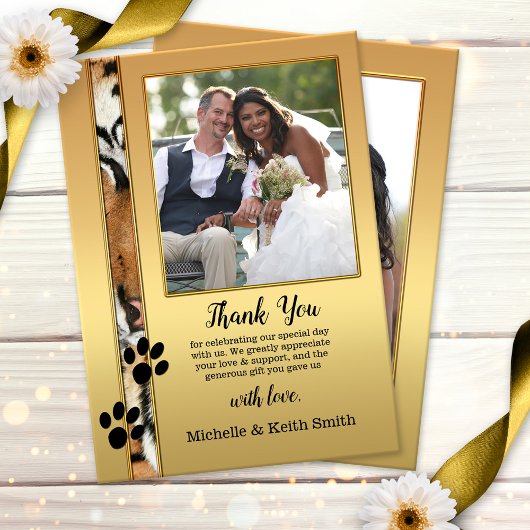 Tiger Big Cats Foto Hochzeit Danke Karte