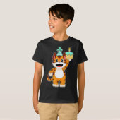 Tiger Birthday Candle Cake T-Shirt (Vorne ganz)