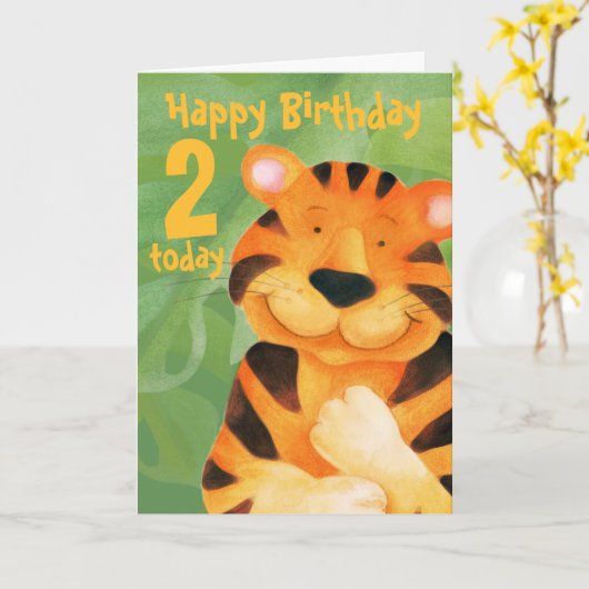 Tiger Birthday Card 2 Karte (Gelbe Blume)