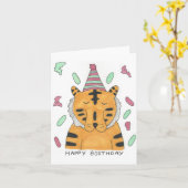 Tiger Birthday Card Karte (Gelbe Blume)