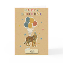 Tiger Birthday Card - Personalisierter Name