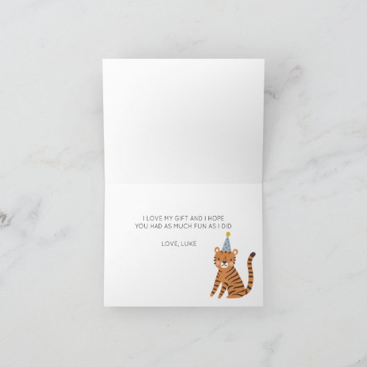 Tiger Birthday Dankeskarte (Innenseite)