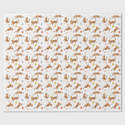 Tiger Birthday Geschenkpapier (Flach)