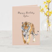 Tiger Birthday Karte (Gelbe Blume)