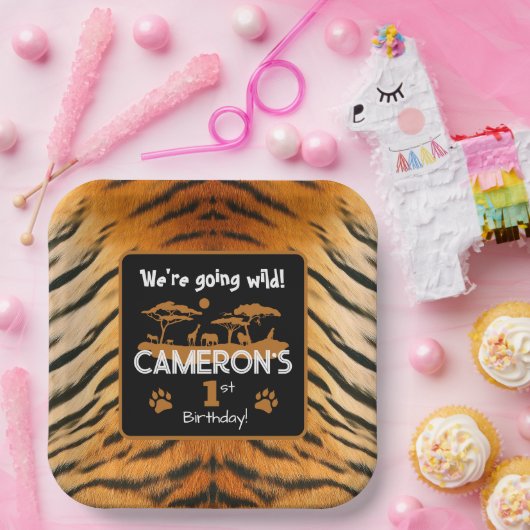 Tiger Birthday Paper Plate Pappteller (Party)