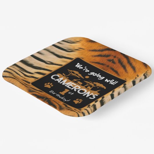 Tiger Birthday Paper Plate Pappteller (Gewinkelt)