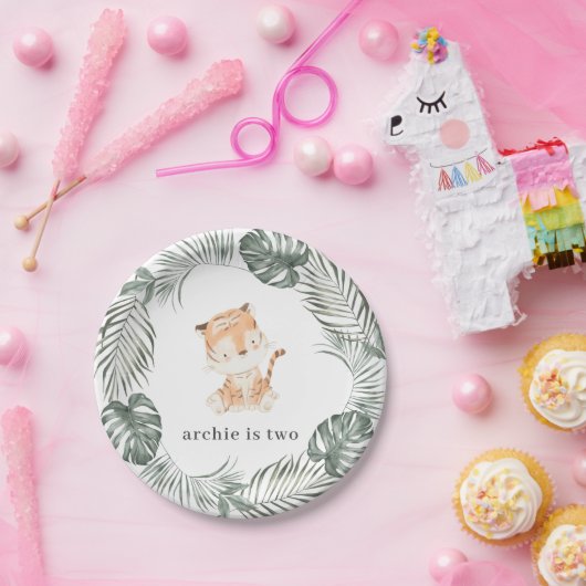 Tiger Birthday Pappteller (Party)