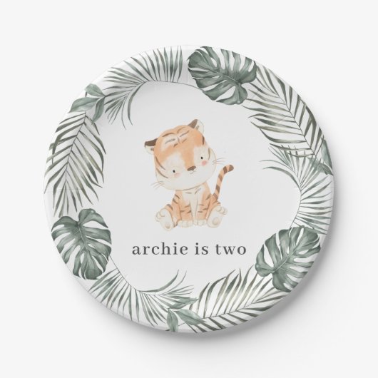 Tiger Birthday Pappteller (Vorderseite)