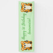 Tiger Birthday Party Green Banner (Vertikal)
