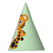 Tiger Birthday Party Green Partyhütchen (Rechts)