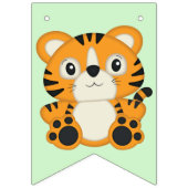Tiger Birthday Party Green Wimpelkette (Erste Fahne)
