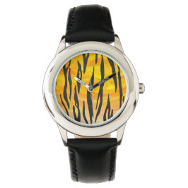 Tiger Black and Orange Print Armbanduhr