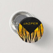 Tiger Black and Orange Print Button (Vorne & Hinten)