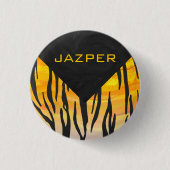 Tiger Black and Orange Print Button (Vorderseite)