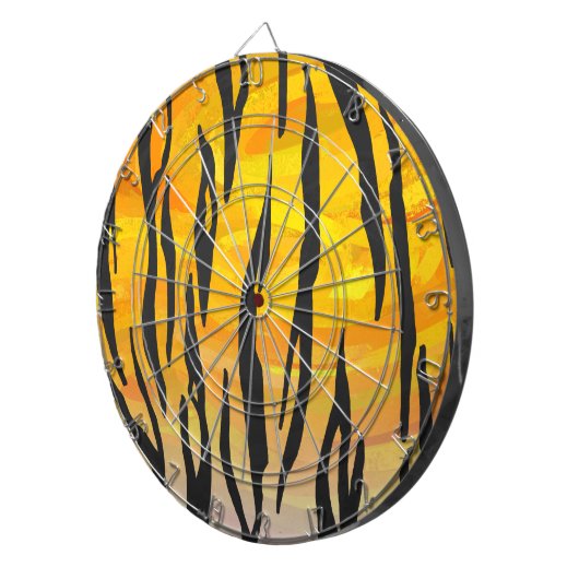 Tiger Black and Orange Print Dartscheibe (Vorderseite rechts)