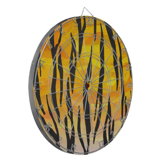Tiger Black and Orange Print Dartscheibe (Vorderseite Links)