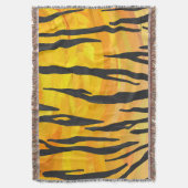 Tiger Black and Orange Print Decke (Vorderseite Vertikal)