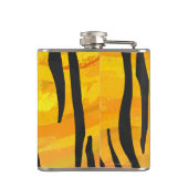 Tiger Black and Orange Print Flachmann (Rückseite)