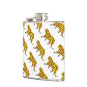 Tiger Black and Orange Print Flachmann (Links)
