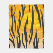 Tiger Black and Orange Print Fleecedecke (Vorderseite)