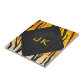 Tiger Black and Orange Print Fliese (Seite)
