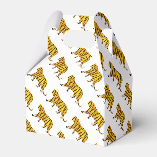 Tiger Black and Orange Print Geschenkschachtel (Rückseite)