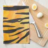 Tiger Black and Orange Print Geschirrtuch (Viertel Falte)
