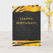 Tiger Black and Orange Print Karte (Gelbe Blume)
