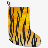 Tiger Black and Orange Print Kleiner Weihnachtsstrumpf (Vorderseite)