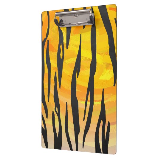 Tiger Black and Orange Print Klemmbrett (Links)