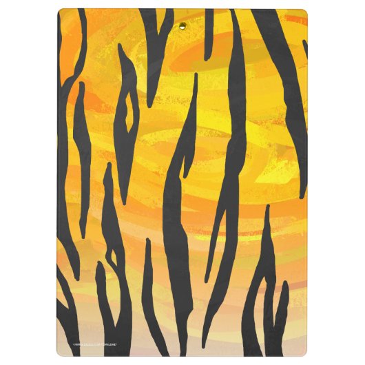 Tiger Black and Orange Print Klemmbrett (Rückseite)