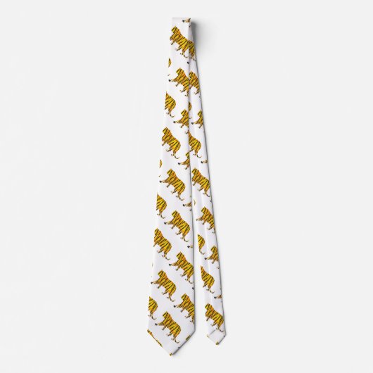 Tiger Black and Orange Print Krawatte (Vorderseite)