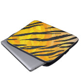 Tiger Black and Orange Print Laptopschutzhülle (Vorne Knopf)