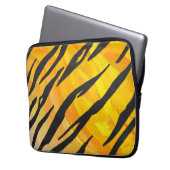 Tiger Black and Orange Print Laptopschutzhülle (Vorderseite Links)