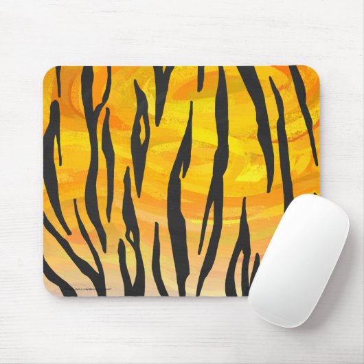 Tiger Black and Orange Print Mousepad (Mit Mouse)