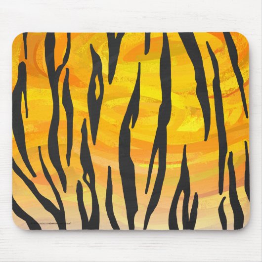 Tiger Black and Orange Print Mousepad (Vorne)