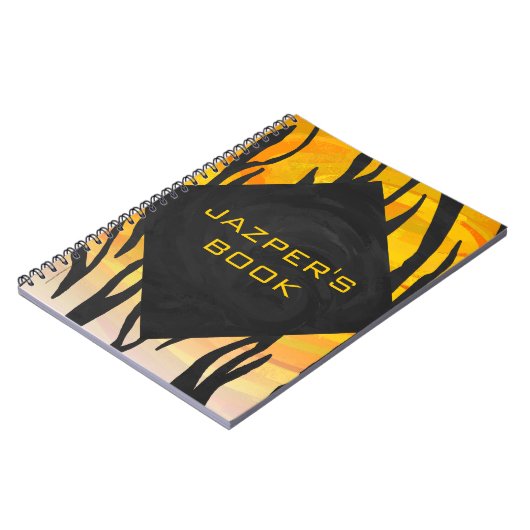 Tiger Black and Orange Print Notizblock (Linke Seite)