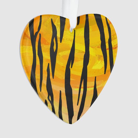 Tiger Black and Orange Print Ornament (Vorderseite)