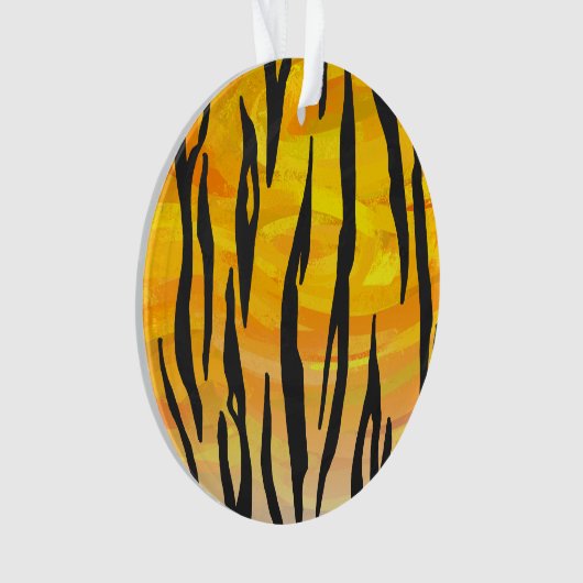 Tiger Black and Orange Print Ornament (Vorderseite)