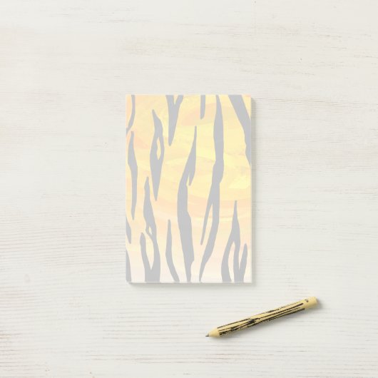 Tiger Black and Orange Print Post-it Klebezettel (Auf Schreibtisch)