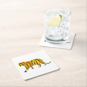 Tiger Black and Orange Print Rechteckiger Pappuntersetzer (Vor Ort)