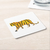 Tiger Black and Orange Print Rechteckiger Pappuntersetzer (angewinkelt)