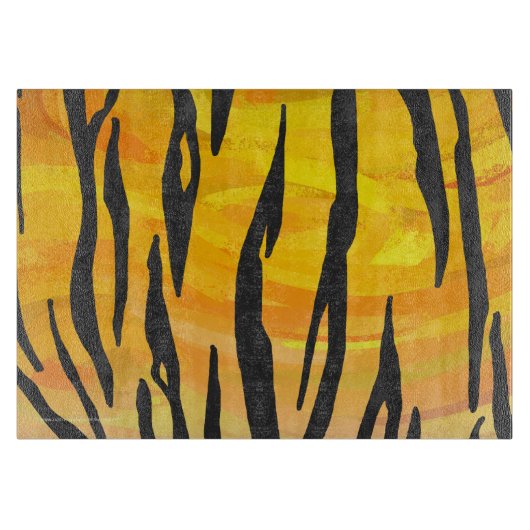 Tiger Black and Orange Print Schneidebrett (Vorderseite)