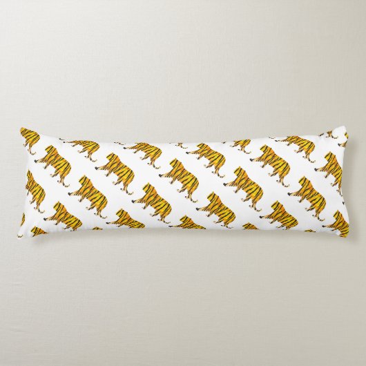 Tiger Black and Orange Print Seitenschläferkissen (Vorderseite)