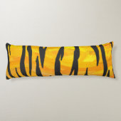 Tiger Black and Orange Print Seitenschläferkissen (Rückseite)