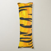 Tiger Black and Orange Print Seitenschläferkissen (Vorderseite Vertikal)